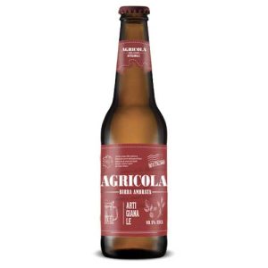 bottiglia di birra agricola rossa